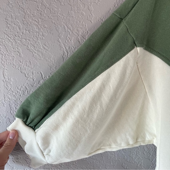Pilcro The Niki Bubble Sweatshirt Colourblock Edition Green & White Size M - Picture 6 of 10
